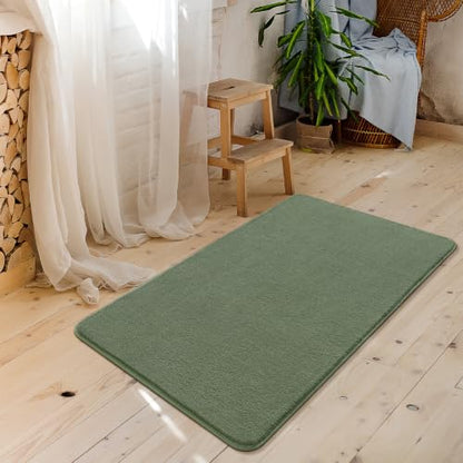Amearea Modern Washable Runner Rugs, 2x4 Sage Green Bedroom Runner Rug - color: Sage Green, size: 2' x 4' (Runner)