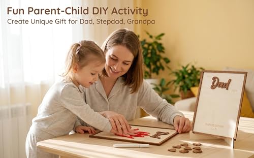 10" Best Dad Ever Hands Down DIY Frame Hand Print Kits with Acrylic Paint, Personalized Father Day Craft for Dad from Kids, Family Handprint Keepsake for Daddy, Papa from Son Daughter - color: Brown Set
