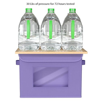 Univivi Fabric Foldable Storage Bins with Lids, 4 Pack, Purple - color: Purple