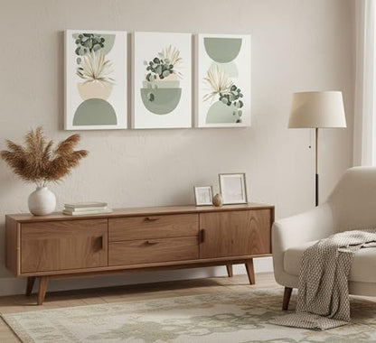 LAJDXSX 3 Pcs Neutral Abstract Boho Canvas Wall Art - color: Sage, size: 12x16in-Canvas