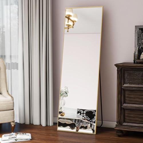 Koonmi 56"x21" Floor Mirror Full Length, Large Gold Mirror - color: Gold, size: 56"L x 21"W