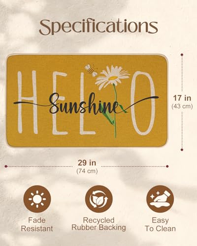 Miss Adola Door Mat, Home Decor, 17x29 Inch, Hello Sunshine - color: G-hello Sunshine