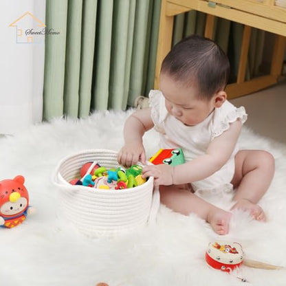 3-Pack Small Gift Basket Empty to Fill with Gifts Bag & Ribbon, White - color: White, size: 3 Pack