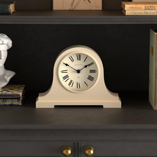 NEWGATE® Broadway Mantel Clock | Classic Napoleon’s hat Design | Vanilla Cream | Roman Numerals | Traditional Style for Desk, Table top, Shelf or Bedside - color: Vanilla Cream