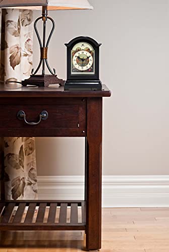 Infinity Instruments Black Plastic Tabletop Clock 9 x 6 Decorative Mantle