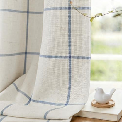 DriftAway 100% Blackout Plaid Curtains 63 Inches Long 2 Panels Navy Blue - color: Navy Blue, size: 52"W x 63"L (Pack of 2)