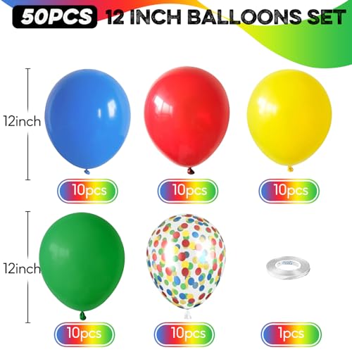 Red Blue Yellow Green Balloons 12 Inch Rainbow Colorful Latex Party Balloon - color: Red Blue Yellow Green