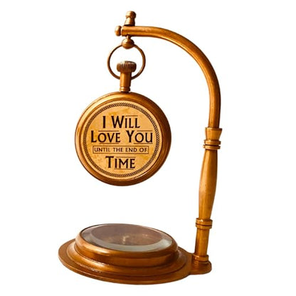 ALADEAN Decorative TableClock Compass Desk Sundial - (Love You) - style: Love You