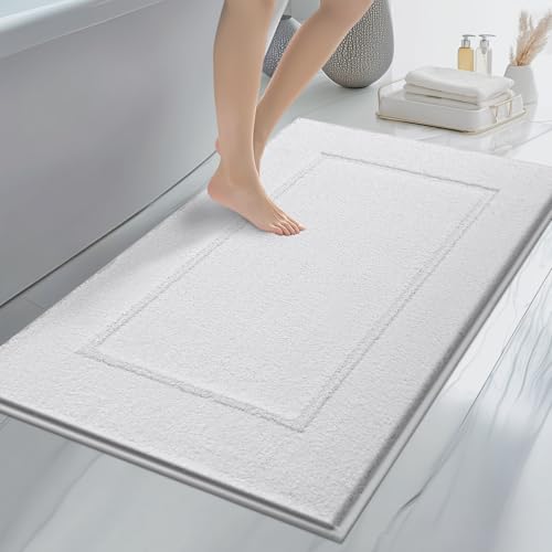 anllugs Bathroom Rugs, 30" x 46" Soft Bath Rugs, White - color: White, size: 30" X 46"