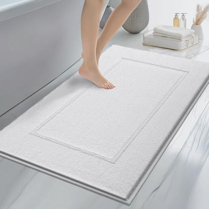 anllugs Bathroom Rugs, 30" x 46" Soft Bath Rugs, White - color: White, size: 30" X 46"