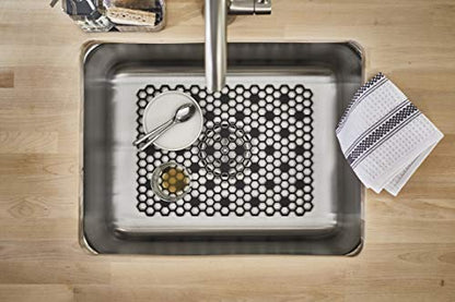 Spectrum Diversified Hexa Raised Feet Quick-Drying Heavy-Duty Protector with Non-Slip Surface, Large Farmhouse Sink Mat, Frost/Gray (Pack of 2) - size: 11.8" x 16" (Pack of 2)