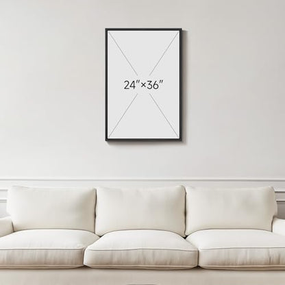 Framed Black White Neutral Modern Abstract Wall Art, 1 Piece 24x36 In - color: Black Brown White Block