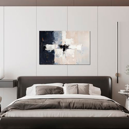 Modern Black and White Abstract Canvas Wall Art for Living Room 24" X 36" - color: JYQ-01M, size: 36"L x 24"W