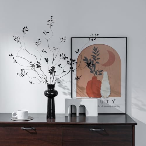 97.8cm(38.5인치) 인공 무화과나무 가지 블랙 잎 4개 - color: 블랙.