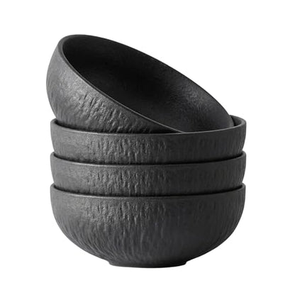 KINGSTONE Bowl Set of 4, 20.4 oz Matte Marble Pattern Stoneware Soup Bowls - size: 4 Pieces