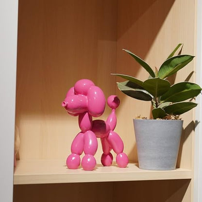 Guichifun Balloon Dog Décor Sculpture, Pink, 7" - color: Pink