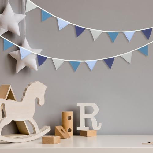 Oudain 2 Pcs Pennant Banner Flags Nursery Garland Triangle, Bright Color - color: Bright Color