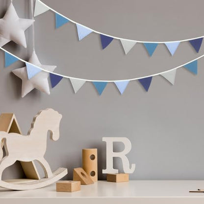 Oudain 2 Pcs Pennant Banner Flags Nursery Garland Triangle, Bright Color - color: Bright Color