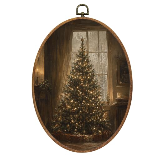 Mcehtle Vintage Moody Christmas Tree Wall Art Decor Framed 8.6x11.4 - color: 56