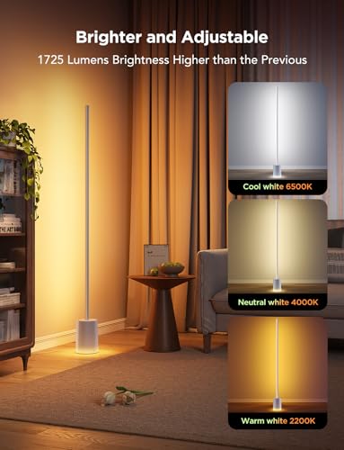 Govee Floor Lamp 2, RGBIC Smart Floor Lamp for Living Room, Bedroom - color: Silver