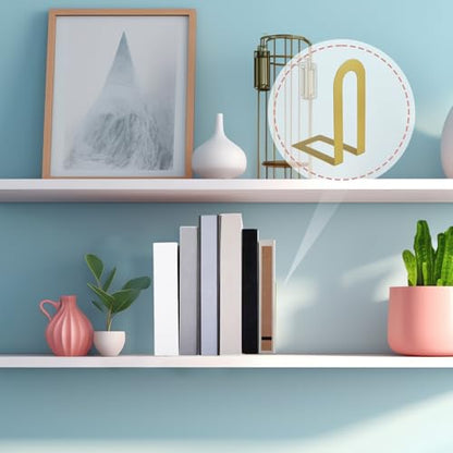 Chunful 6 Pcs Gold Metal BookEnds Shelves, 5.5 x 3.75 x 2.25 in - color: Gold, size: 5.5*3.75*2.25inch