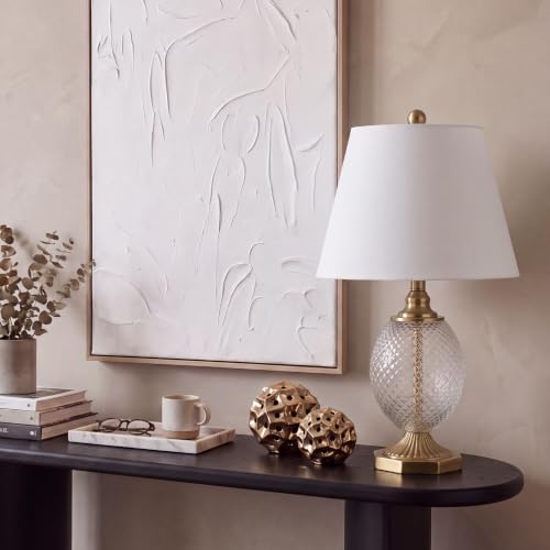 SAFAVIEH Kaiden Table Lamp, 24" Brass/Clear TBL4199A