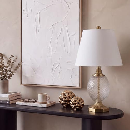 SAFAVIEH Kaiden Table Lamp, 24" Brass/Clear TBL4199A
