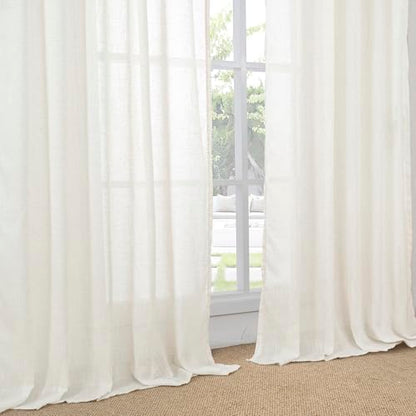 BGment 42X84 Inches Long Linen Curtains for Living Room 2 Panels Set - color: Linen, size: 42"W x 84"L (Pack of 2)