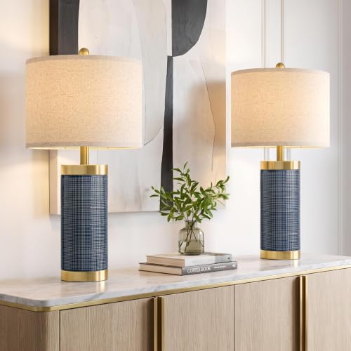 USumkky 24.5'' Ceramic Table Lamps Set of 2 for Bedroom Living Room Blue - color: 24.5“ Blue-2 pack