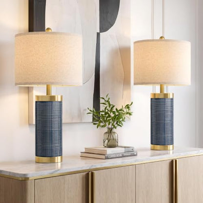 USumkky 24.5'' Ceramic Table Lamps Set of 2 for Bedroom Living Room Blue - color: 24.5“ Blue-2 pack
