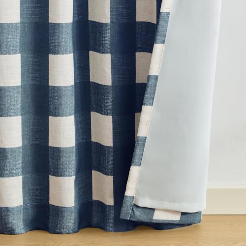 Grainger Rod Pocket Back Tab Window Curtain Panel, Indigo - 52" W x 63" L - color: Indigo, size: 52"W x 63"L (Pack of 1)