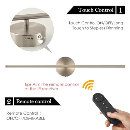 KARTOOSH Battery Operated Wall Sconces Set of Two Wireless Wall Lights - color: Nickel, size: 28.3 Inches
