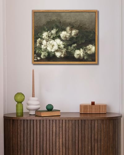 UPWOIGH Margaretha Roosenboom Roses Framed Wall Art, 16 x 24 Inch - color: White Roses, size: 24"L x 16"W