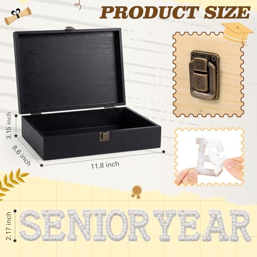 Yousoontic 2027 Senior Memory Keepsake Box and DIY Accessories,Black - color: Black