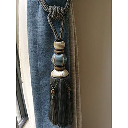 Paired Lantern Single Hanging Ball Tassels Curtains Buckle Sling Binding Lantern Tiebacks Handcrafted Braided Buckle Drapery Curtain Holdbacks Window Treatments for Home 2 Pack - color: Dark Blue, size: 11.81 inches