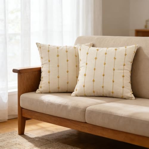 JMGBird Cream Throw Pillows Decorative Pillows, Inserts & Covers - color: Dark-blue, size: 18" x 18" (Pack of 2)