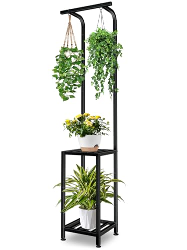Plant Stand Indoor Outdoor, Heavy Duty Pedestal Stands 12''Lx12''Wx65''H - size: 3-tier