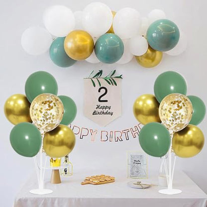 ZJDHPTY 4Set Green and Gold Balloon Stand Table Centerpieces Party Decor - color: Green Gold 4