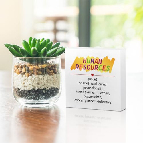 HR Gifts Wooden Box Sign Wall Decor Wooden Plaque Sign, Office Gifts - color: Human Resources Gifts