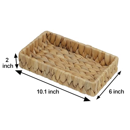 Water Hyacinth Bathroom Vanity Tray, 10 Inch - size: 10.1" x 6" x 2"