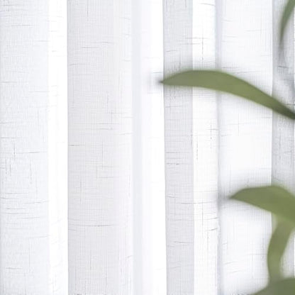 White Sheer Curtains 100 Inches Long Pinch Pleat Ceiling Curtains & Drapes - color: Bright White, size: 54"W x 100"L (Pack of 2)
