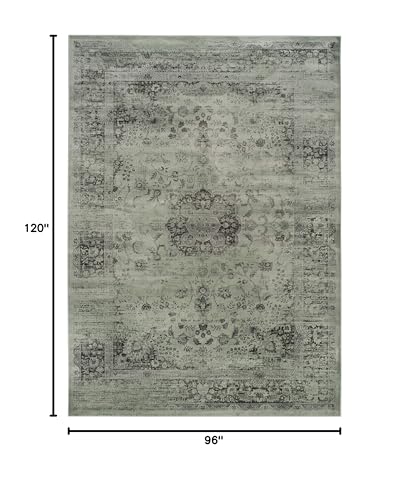 SAFAVIEH Area Rug 8x10 - Vintage Collection - Large - Spruce, Viscose, Distressed Design, Slip Resistant, Ideal for Living Room, Bedroom, Office, Dining Space (VTG113-2111) - color: Spruce, size: 8' x 10' (Rectangular)