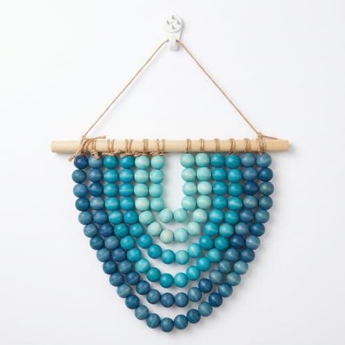 Boho Wooden Bead Garland Wall Hanging Tapestry Macrame Wood Beaded Wall Art