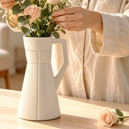 Bosilunlife Ceramic Flower Vase for Home Decor,Modern Table Vase
