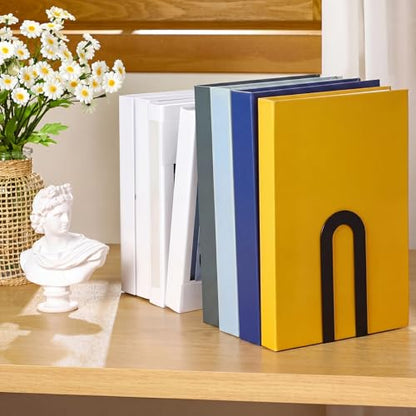 Chunful 6 Pcs Black Metal BookEnds Shelves, 5.5 x 3.75 x 2.25 in - color: Black, size: 5.5*3.75*2.25inch