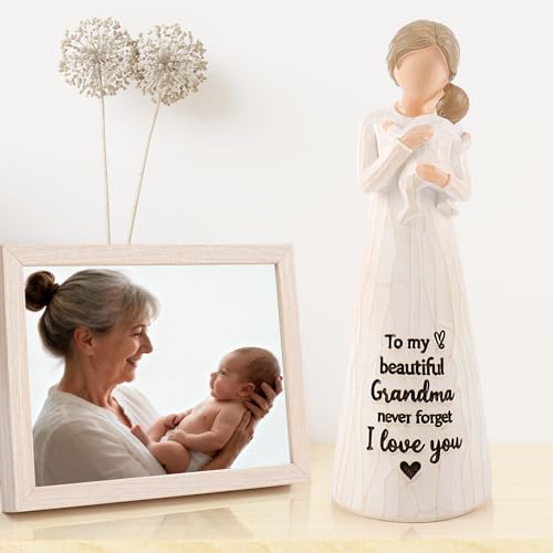 Grandma Gift from Grandson, Grandma Birthday Gifts, Grandma Figurines - color: White-grandma