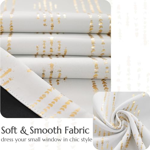 jinchan Striped Window Valance 16 Inch Modern Boho 1 Panel Gold on White - color: Boho| Gold on White, size: 52"W x 16"L (Pack of 1)