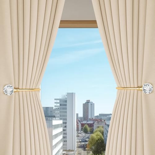 Groleca U Shaped Metal Curtain Holdbacks, Curtain Tiebacks, 2 Pack, Gold - color: Gold