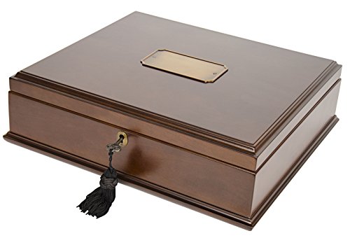 Arolly Romeo Memory Keepsake Box Organizer with Mahogany Wood Finish - Large Personal Storage Box with Locking Lid | Wooden Memory Box Gift for Anniversary, Wedding, Valentine, Birthday