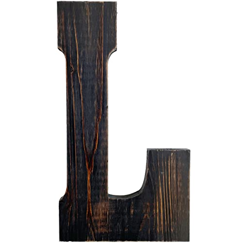ABELOTS Big Letter Wall Art for Living Room, Bathroom, Bedroom, and Home Decor, Rustic Farmhouse Lettering for Family Last Names, Large Decorative Wood, 14” x 10” (Big L) - color: Big L